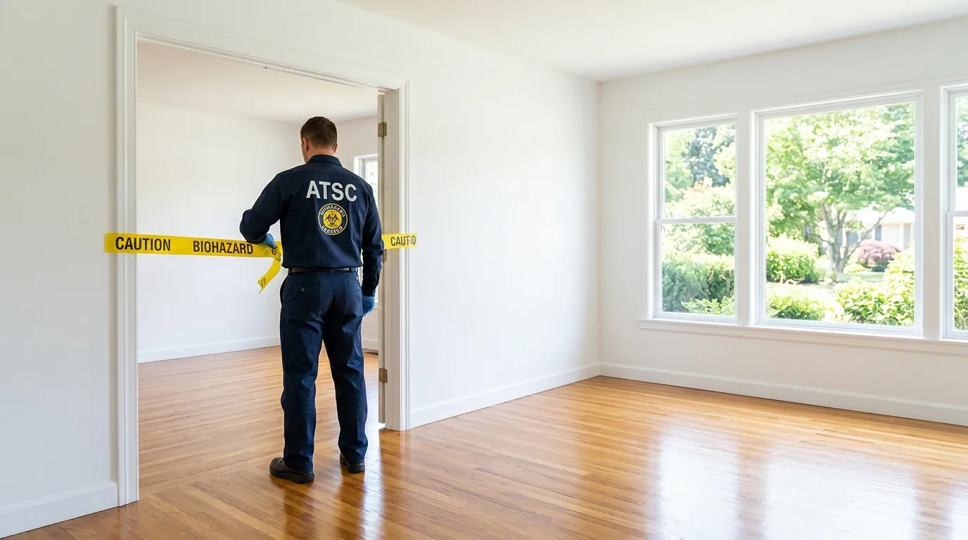 Certified biohazard cleanup crew performing Decomposition Cleanup in Hull